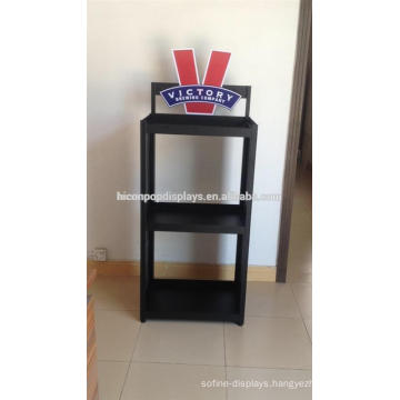 Metal Custom Signage Floor Standing Merchandising 2-Tier Wine Commercial Retail Beer Display Shelves